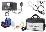 Kit Enfermagem: Aparelho de Pressão com Estetoscópio Rappaport Preto Premium + Oxímetro - G-Tech + Bolsa JRMED