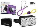 Kit Enfermagem Aparelho Pressão com Estetoscópio Lilás Incoterm + Necessaire