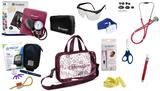 Kit Enfermagem Aparelho Pressão com Estetoscópio Rappaport Incoterm Completo - Vinho + Bolsa Transparente JRMED + Medidor de Glicose - G-Tech