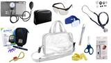 Kit Enfermagem Aparelho Pressão com Estetoscópio Rappaport Premium Completo - Grafite + Bolsa Transparente JRMED + Medidor de Glicose - G-Tech