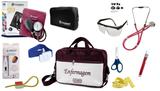 Kit Enfermagem Esfigmomanômetro com Estetoscópio Rappaport Incoterm Completo - Vinho + Bolsa JRMED