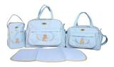 Kit Enxoval De Bolsas Maternidade 4 peças Conjunto Menino e Menina Atacado Azul Claro - Espera feliz