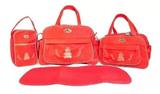 Kit Enxoval De Bolsas Maternidade 4 peças Conjunto Menino e Menina Atacado Vermelha - Espera feliz