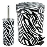 Kit Escova Sanitária + Lixeira Aço Inox c/ Pedal 5 litros Decorada - Clink