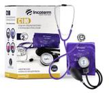 Kit Esfigmomanômetro + Esteto Duplo + Bolsa Incoterm Roxo
