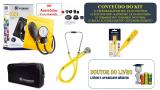 Kit Esfigmomanômetro + Esteto Rappaport + Termômetro Amarelo - Incoterm
