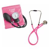 Kit Esfigmomanômetro + Estetoscópio Rappaport - Incoterm Rosa