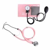 Kit esfigmomanômetro + estetoscópio rappaport premium cor rosa