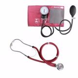 Kit esfigmomanômetro + estetoscópio rappaport premium cor vinho