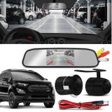 Kit Espelho Retrovisor Interno Com Câmera de Ré Ford Ecosport 03 a 19 Preta Tela LCD 4,3 Polegadas - Prime