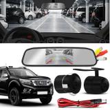Kit Espelho Retrovisor Interno Com Câmera de Ré Nissan Frontier 98 a 18 Preta Tela LCD 4,3 Polegadas - Prime