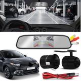 Kit Espelho Retrovisor Interno Com Câmera de Ré Renault Fluence Logan Megane Preta Tela LCD 4,3 Pol - Prime