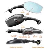 Kit Espelho Retrovisor Moto Camera Dvr E Ré Universal - 12v - Tomate