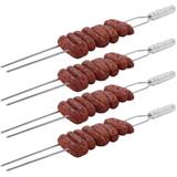 Kit Espeto Duplo Aço Inox 4 Peças Com Cabo em Alumínio - Wp connect