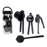 Kit Espremedores e Martelo de Carne Pote Organizador Preto - Weck