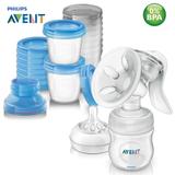 Kit Extrator Bomba De Leite Avent + 10 Copos de Armazenagem