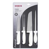 Kit Faca Chaira 8 Açougueiro Profissional Aço Inox Mundial - Western
