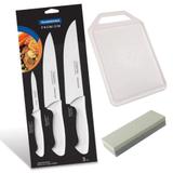 Kit Facas Churrasco Tramontina Premium com Tabua de Corte e Afiador