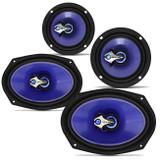 Kit Fácil Shutt Alto Falante 6" 120W RMS Triaxial Par + Alto Falante 6x9" 140W RMS Par