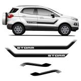 Kit Faixa Lateral Capô Ecosport Storm Completo Adesivo Preto - Sportinox