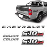 Kit Faixa S10 Chevrolet Preta 4x4 Turbo Eletronic + Colina - Sportinox