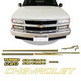 Kit Faixas + Emblemas Adesivos Silverado D20 Resinados 2000/ - Sportinox