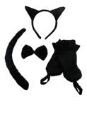 Kit Fantasia Gato Preto Carnaval C/ 1 Kits. - Preto - ÚNICO - Imperadores da folia