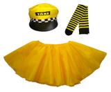 Kit Fantasia TÁXI (3 peças) SAIA + MEIA + BOINA TAXISTA - P - - Imperadores da folia