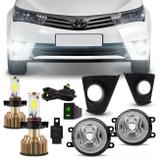Kit Farol de Milha Corolla 2015 2016 2017 com Moldura + Par Lâmpada Ultra LED Efeito Xênon - Prime
