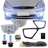 Kit Farol de Milha Focus 04 a 07 Auxiliar Neblina e Par Lâmpada Super Branca H11 8500K Efeito Xênon - Prime