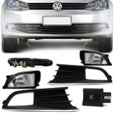 Kit Farol de Milha Gol Voyage G6 2013 2014 2015 2016 Com Moldura Cromada Auxiliar Neblina - Prime