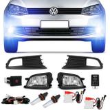 Kit Farol de Milha Gol Voyage G6 2013 a 2016 Auxiliar Neblina com Moldura Milha + Kit Xenon H8 8000k - Prime