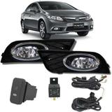 Kit Farol de Milha Neblina Honda New Civic 2012 / 2013 / 2014 - Interruptor Modelo Original - Zapos / suns