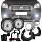 Kit Farol de Milha Palio G4 2008 2009 Strada 2008 a 2010 Siena 2010 2011 Botão Universal Aro Cromado - Prime