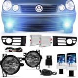 Kit Farol de Milha Polo Hatch Sedan 2003 2004 2005 2006 + Kit Xenon H3 8000K Azulada - Prime