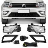 Kit Farol de Milha Saveiro Robust Trendline G7 2016 a 2018 Gol Track G7 2017 2018 Moldura Preta - Prime