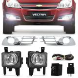 Kit Farol de Milha Vectra e Vectra GT 2006 2007 2008 2009 + Grade Moldura Cromada - Prime