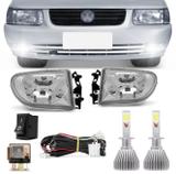 Kit Farol de Milha VW Santana 99 a 06 Quantum 99 a 02 com Par Lâmpadas Super LED H1 6000K 6400LM - Prime