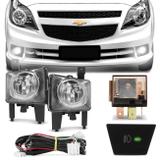 Kit Farol Milha Agile 2009 2010 2011 2012 2013 Auxiliar Neblina - Prime