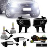 Kit Farol Milha Celta Prisma 2012 2013 + Par Lâmpadas Super LED Efeito Xenon - Prime