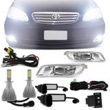 Kit Farol Milha Corolla 2005 a 2007 Fielder 2008 2009 Auxiliar Neblina + Par Lâmpada Super LED 6000K - Prime