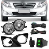 Kit Farol Milha Corolla 2008 2009 2010 2011 Moldura Aro Cromado - Prime