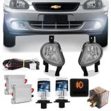 Kit Farol Milha Corsa 1999 a 2002 Classic 2003 a 2010 + Xênon 6000K + Botão Modelo Original - Kit prime