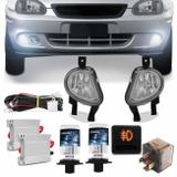 Kit Farol Milha Corsa 1999 a 2002 Classic 2003 a 2010 + Xênon 6000K + Botão Modelo Original - Kit prime