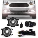 Kit Farol Milha Ford Ka 2015 2016 2017 2018 2019 Auxiliar Neblina + Botão Similar Original - Shocklight