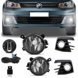 Kit Farol Milha Gol G7 Voyage G7 2016 2017 2018 Auxiliar Neblina + Moldura Preta Aro Cromado - Kit prime