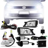 Kit Farol Milha Gol Voyage G6 2013 2014 2015 2016 Auxiliar Neblina + Par Lâmpadas Super LED 6000k - Prime