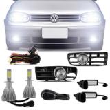 Kit Farol Milha Golf Sapão 1999 a 2006 Auxiliar Neblina + Par Lâmpada Super LED 6000K - Prime