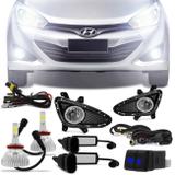 Kit Farol Milha HB20 12 a 15 HB20S 13 14 + Par Lâmpadas Super LED H8 Efeito Xenon - Prime