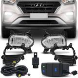 Kit Farol Milha Hyundai Creta 2017 2018 2019 2020 Auxiliar Neblina Botão Modelo Original - Prime